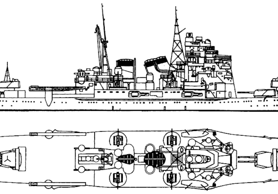 Cruiser IJN Maya 1933 [Heavy Cruiser] - drawings, dimensions, pictures
